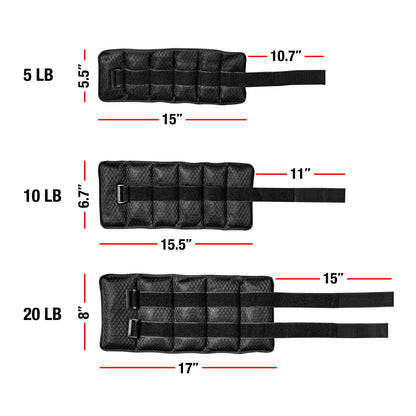 Fuel Pureformance Adjustable Wrist/Ankle Weights, 2.5-Pound Pair (5Lb Total - 6 Removable Weight Packs)