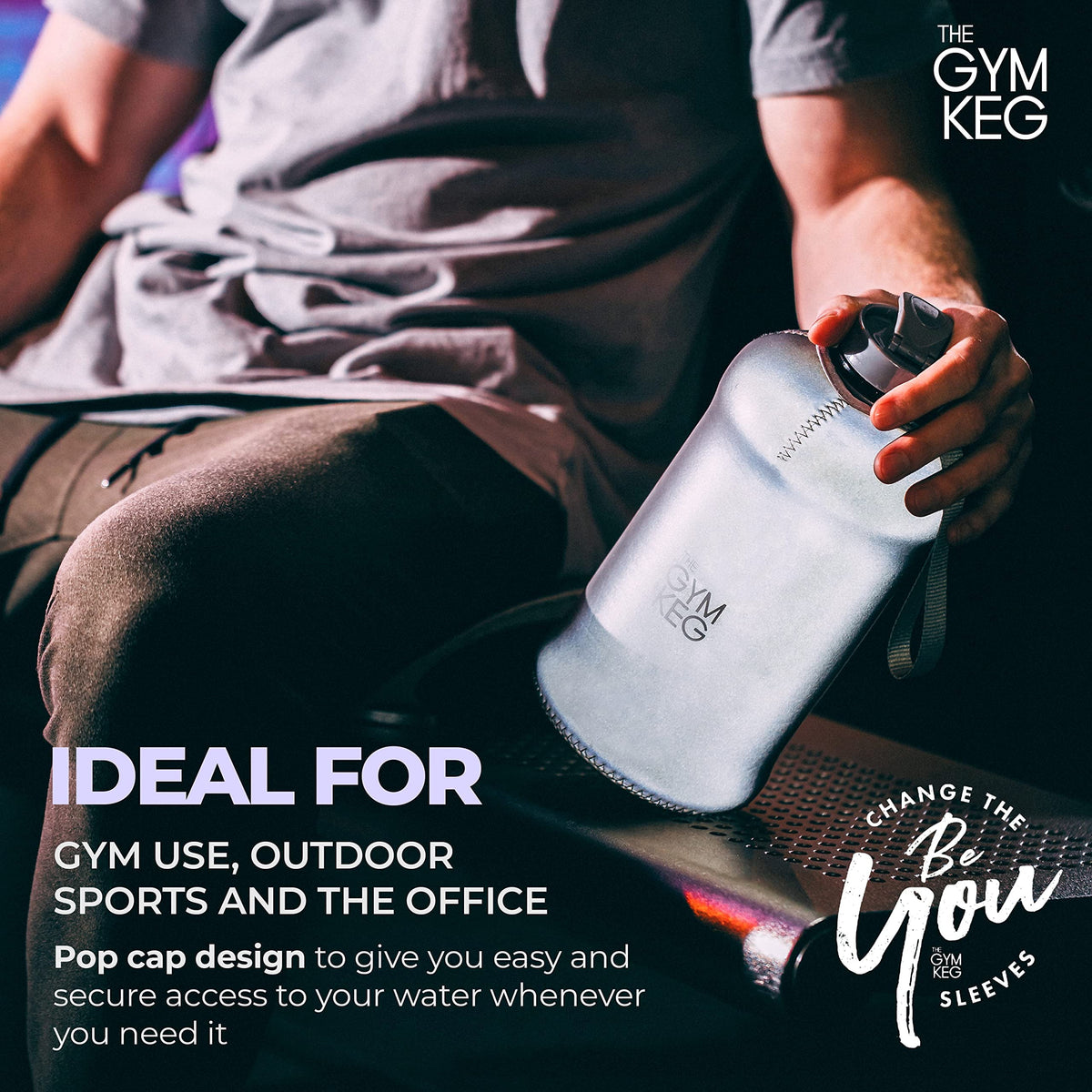 The Sports Water Bottle 2.2 L Insulated | Half Gallon | Carry Handle | Big Water Jug