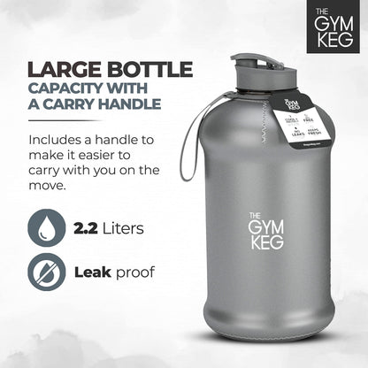 The Sports Water Bottle 2.2 L Insulated | Half Gallon | Carry Handle | Big Water Jug